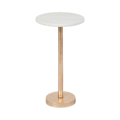 Metal, 24h Round Drink Table - Flat Base, Gold