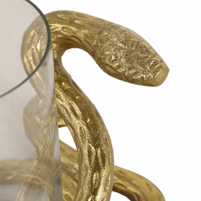 9 Snake Around Pillar Holder, Gold