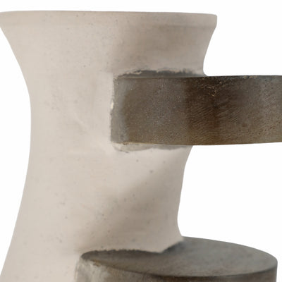 Ecomix, 18 Abstract Vase, Ivory