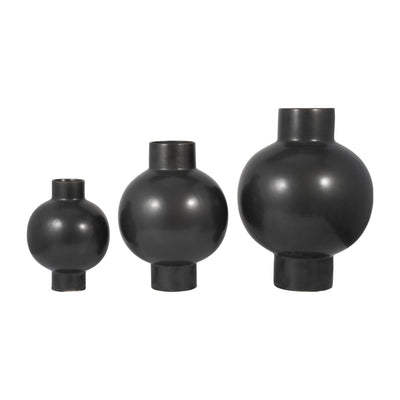 CER, 11H BUBBLE VASE, BLACK VOLCANIC