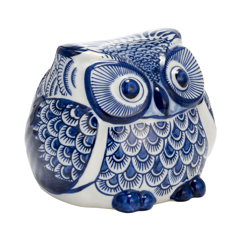 CER, 5H CHINOISERIE OWL, BLUE/WHITE