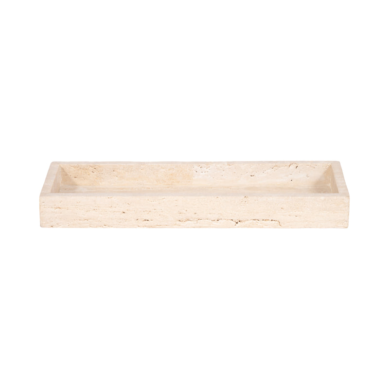 18 Travertine Rectangular Tray, Tan