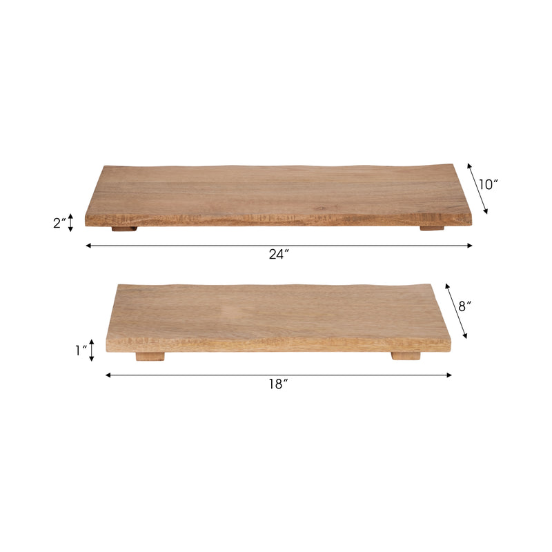 MANGO WOOD, S/2 18/24 ORGANIC BOARDS, NATURAL