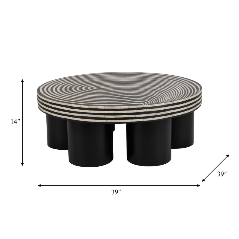 WOOD, 39 STAINED FINISH COFFEE TABLE, BLACK