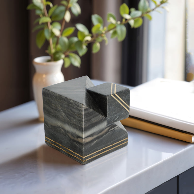 6 Waipo Gray Marble Cube