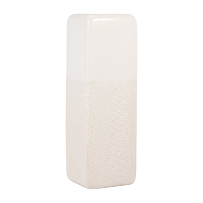 CER, 18 SQUARED GROOVED VASE, IVORY