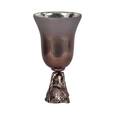 GLASS, 15 2-TONE CHALICE VASE, METALLIC KD