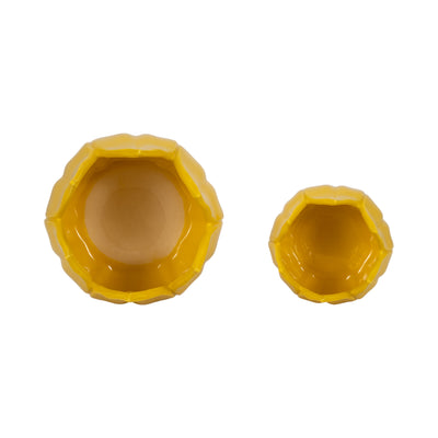 S/2 5/8 Petal Planters, Yellow