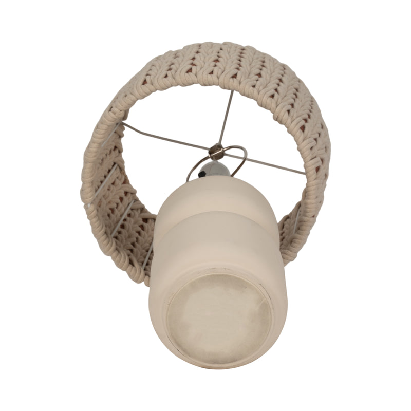 23ceramic Table Lamp With Macrame Shade