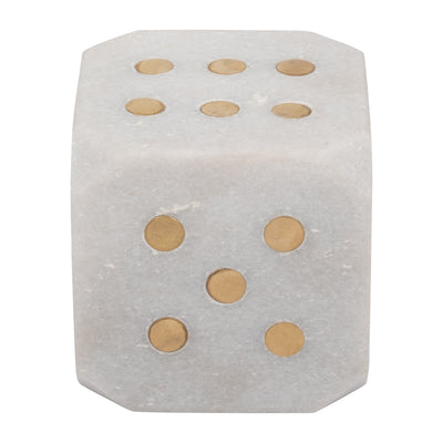 Marble, 4 Dice, White