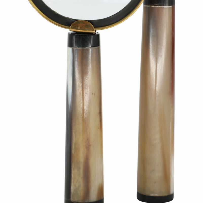 S/2 7/9 Nilay Horn Magnifying Glass, Gold