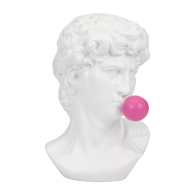 Resin, 13 Greek God Head W/gum, White