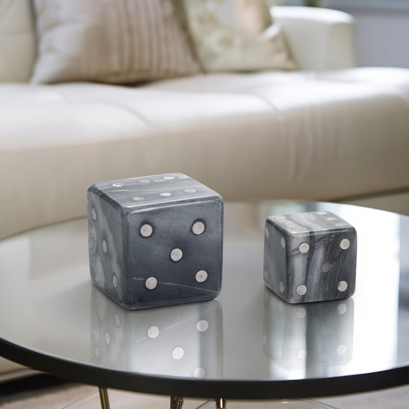 S/2 3/4 Mistry Grey Marble Dice