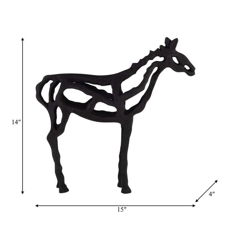 METAL,14H, HORSE ILLUSION SCULPTURE,BLACK