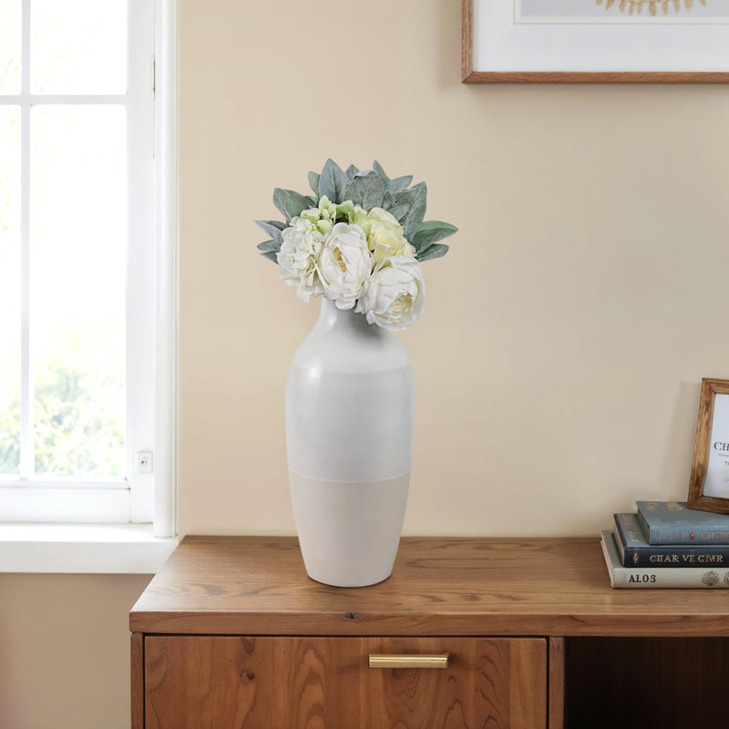 CLAY, 19 2-TONE REACTIVE VASE, IVORY