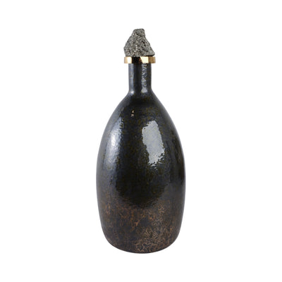 20 Arielle Large Pyrite Stone And Glass Bottle