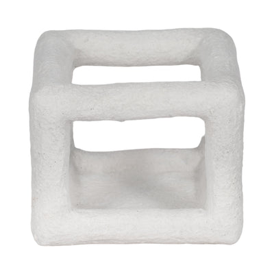 6 Textured Open Square Object, White