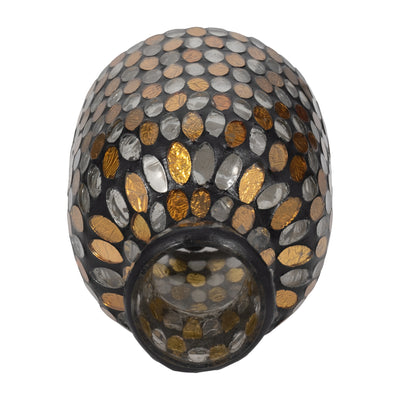 GLASS, 7H MOSAIC VASE, COPPER