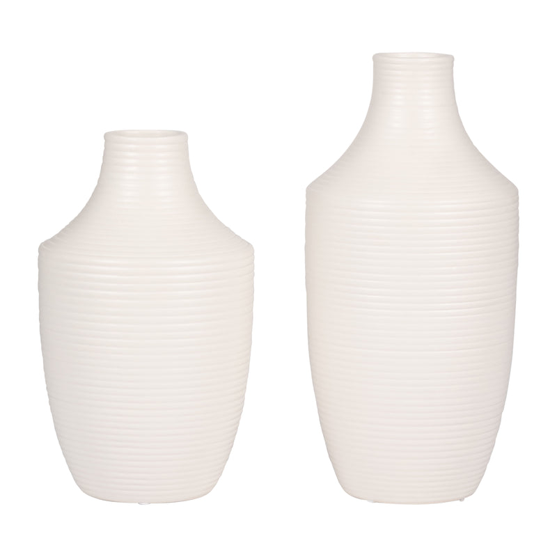 CER, 12 LINES VASE, WHITE