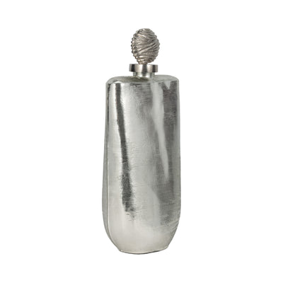 GLASS, 19 METALLIC BOTTLE ORB TOPPER, SILVER