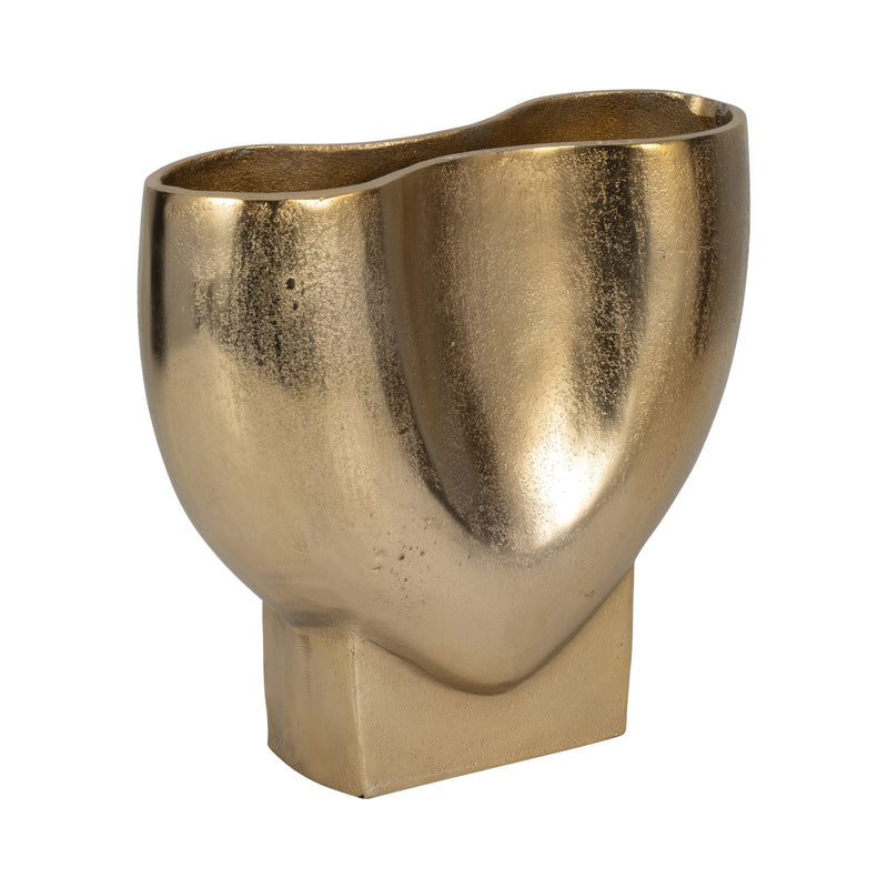 11 Abyss Arrow Shaped Metal Vase, Gold