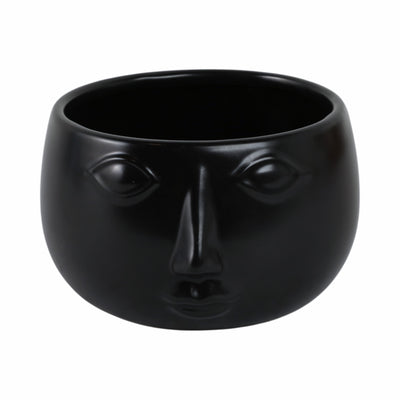 Ceramic 7 Face Planter, Matte Black