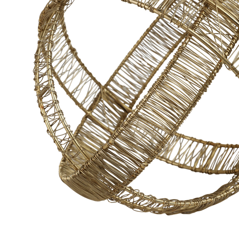 8 Woven Metal Orb, Gold