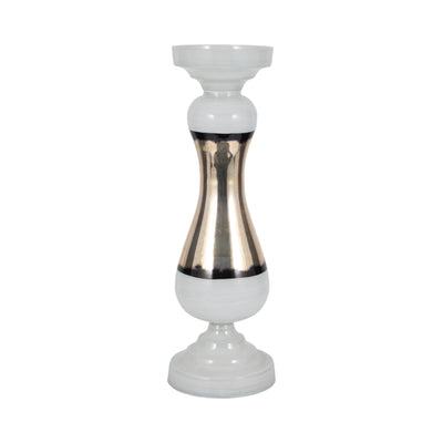 GLASS, 26 CANDLE HOLDER, WHITE