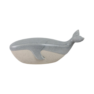 14x6 Whale Figurine, Blue/ivory