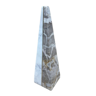 14 Pompano Small Beige And White Marble Pyramid