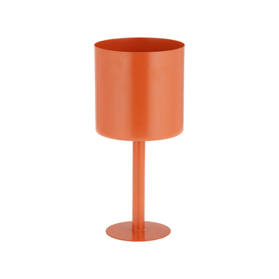 Ec Metal,6,flat Round Base Planter,burnt Orange