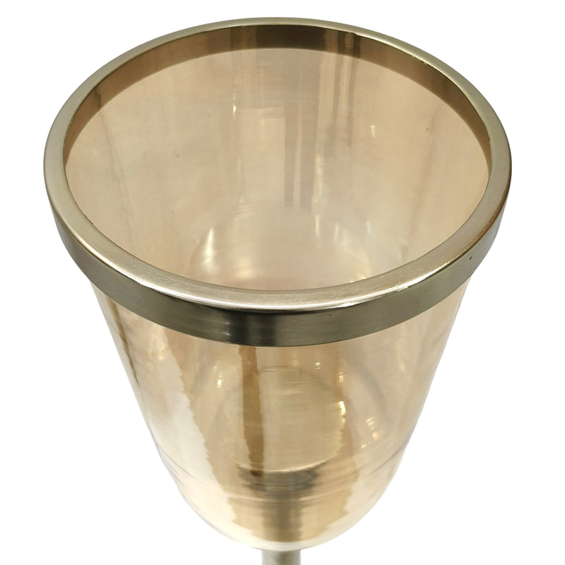 43 Illum Large Gold Glass Candle Hurricane