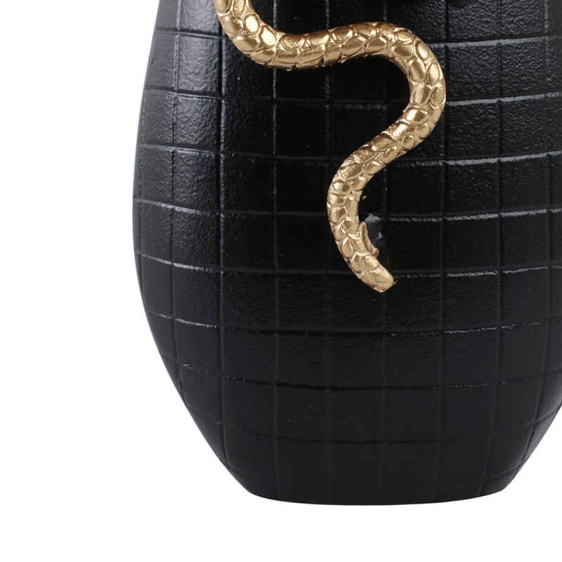 16x10 Curved Snake On Vase, Black/gold