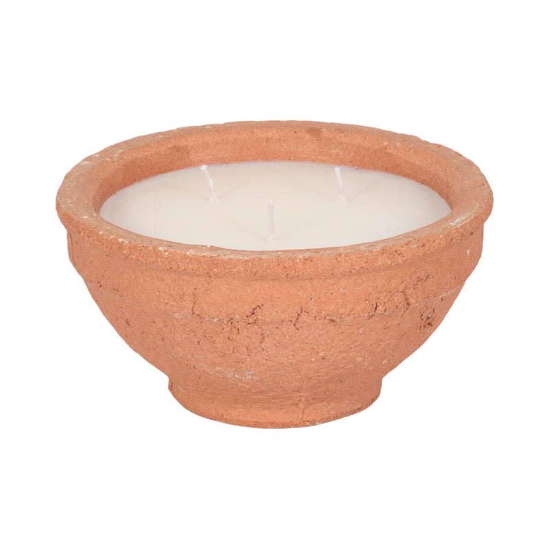 8 16 Oz Tobacco Bowl Candle, Terracotta