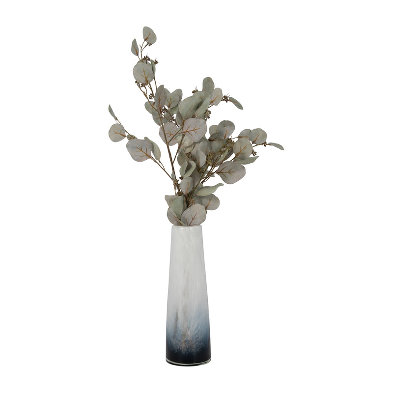 GLASS, 15 BLUE WATERS VASE, BLUE/WHITE