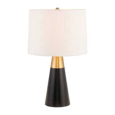 Metal,s/2,23h,2tone Cone Tbl Lamps,blk/gld