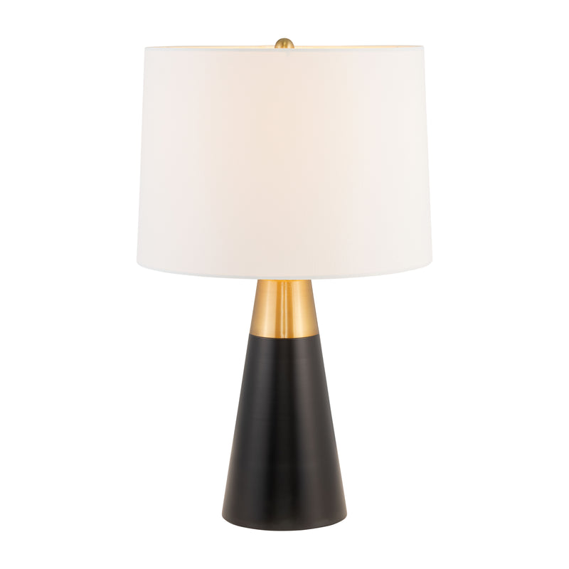 Metal,s/2,23h,2tone Cone Tbl Lamps,blk/gld