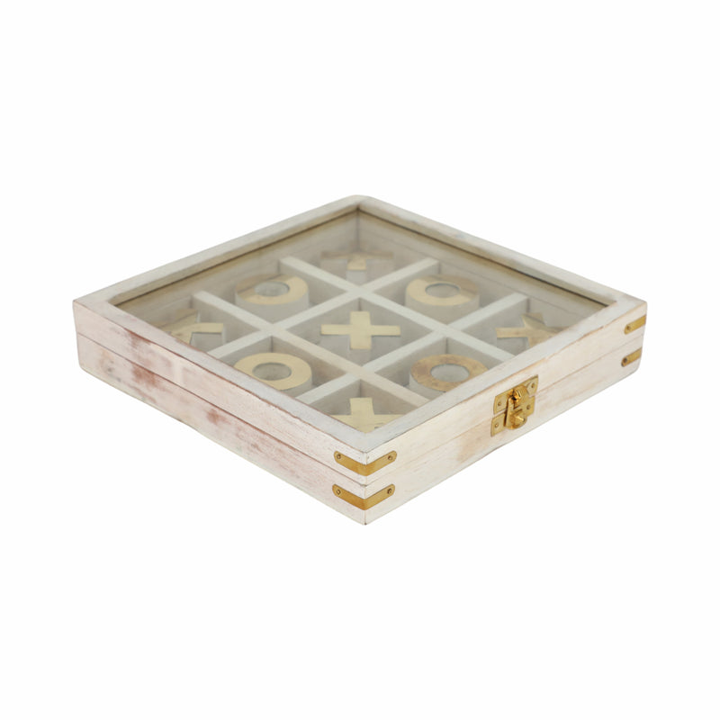 WOOD 8X8 TIC TAC TOE, WHITE