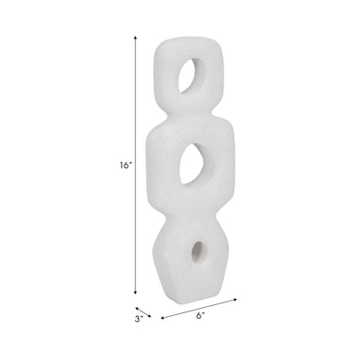 15 Textured Open Cut-out Totem Object, White