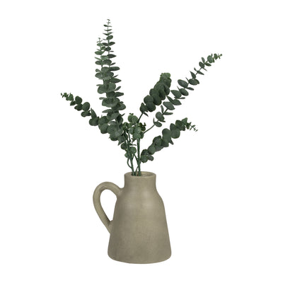 TERRACOTTA, 8 VASE W/ HANDLE, SAGE GREEN