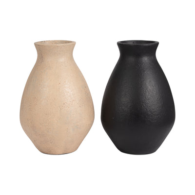 TERRACOTTA, 16 ORGANIC VASE, BLACK