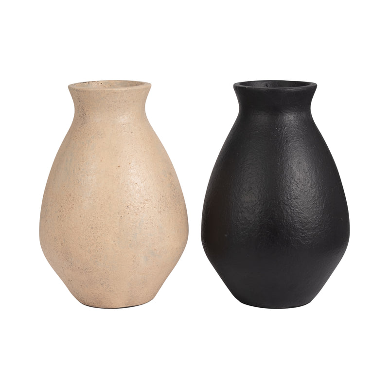 TERRACOTTA, 16 ORGANIC VASE, BLACK