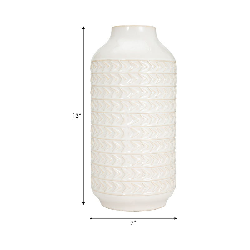 CER, 13H AZTEC VASE, IVORY