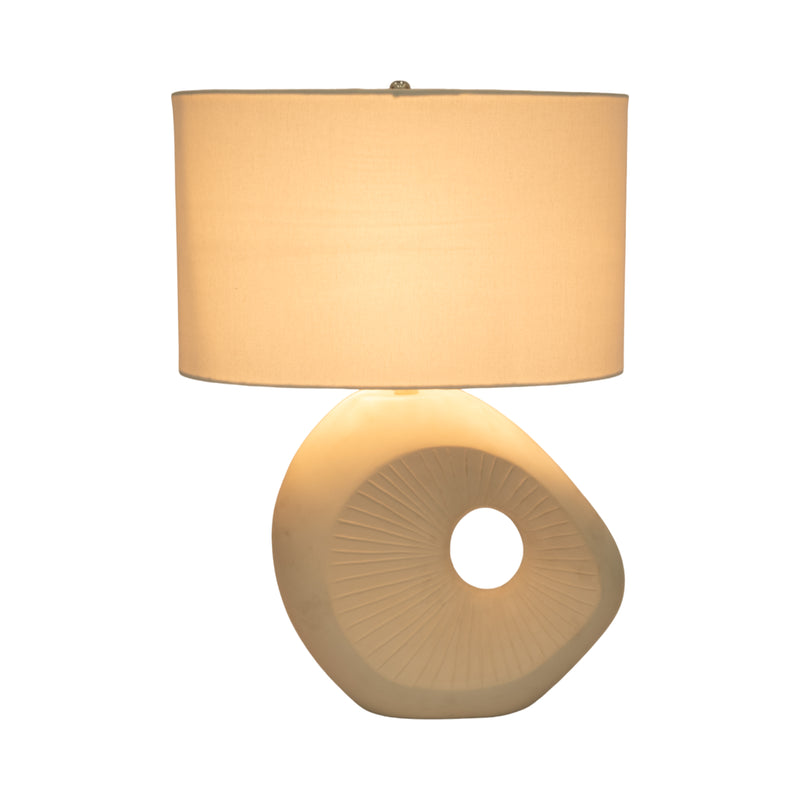 26 Ceramic Table Lamp With Shade, Beige