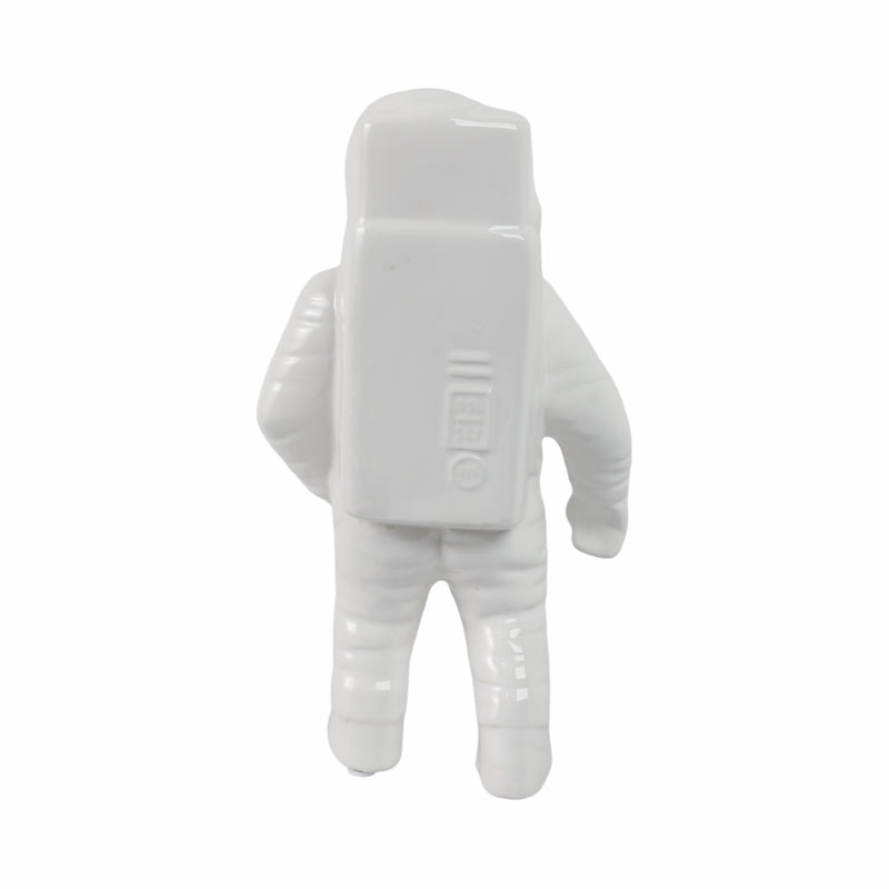 11 ASTRONAUT STATUETTE, WHITE/GOLD