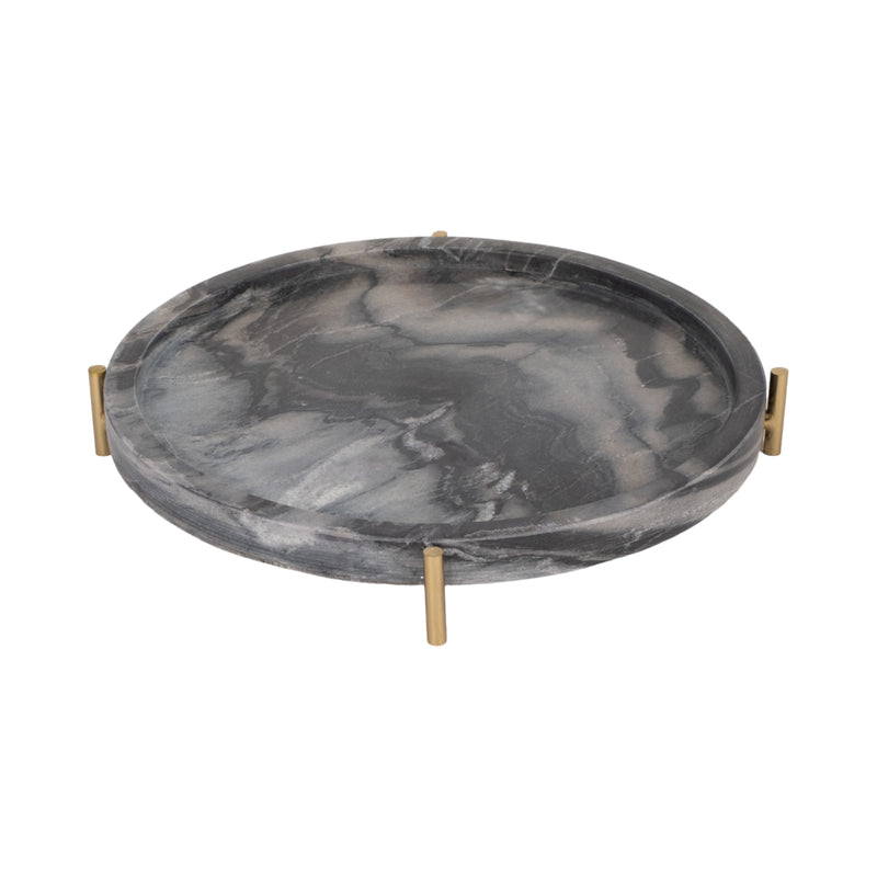 13 Oxford Small Marble Tray, Gray