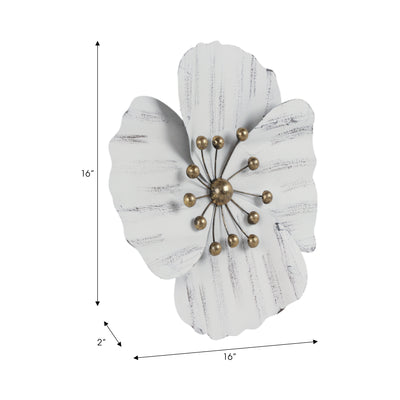 METAL 16 WALL FLOWER, WHITE,WB