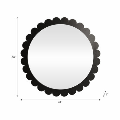 34 Scallop Border Mirror, Black