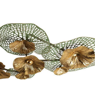 35 Pierced Lilypad Metal Wall D?cor, Seafoam/gold