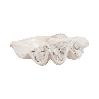 25 Pearlized Clam Shell Bowl, Ivory